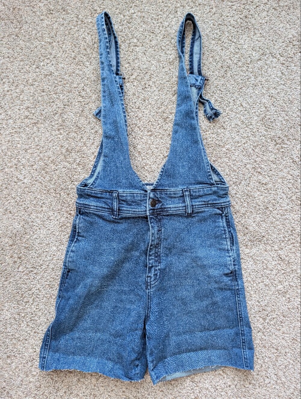 Free People Womens Medium Wash Blue Denim A-Line Overalls Size 0